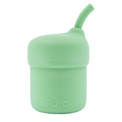Pura  silikónový pohárik so slamkou - Moss 150ml