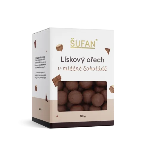 Lískový ořech v mléčné čokoládě 170g